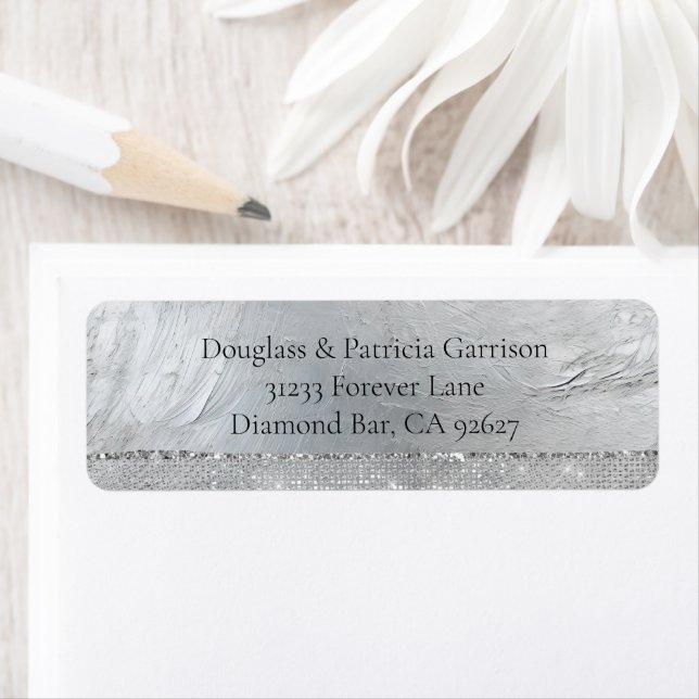 Etiqueta Glam Silver Sparkle (In situ)