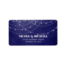 Etiqueta Glam White Fairy Lights Blue