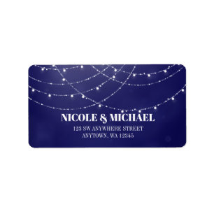 Etiqueta Glam White Fairy Lights Blue