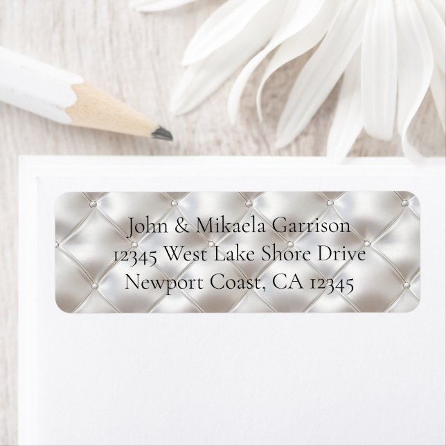 Etiqueta Glam White Faux Leather (In situ)