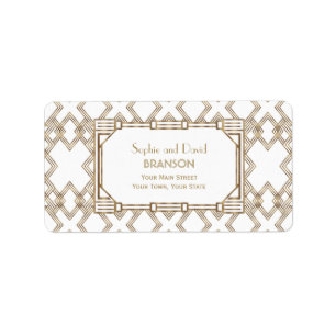 Etiqueta Glam White Gold Gran Gatsby Boda