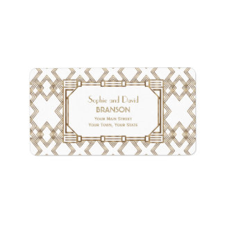 Etiqueta Glam White Gold Gran Gatsby Boda