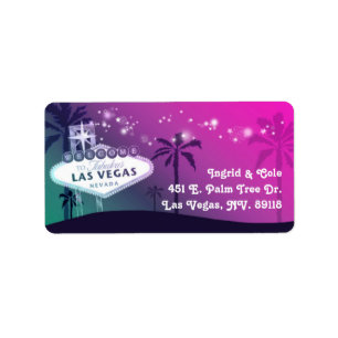 Etiqueta Glamorosa dirección Boda rosa de Las Vegas