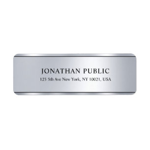 Etiqueta Glamoroso metal plateado Aspecto moderno elegante