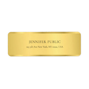 Etiqueta Glamour Gold Elegant Golden Modern Return Address