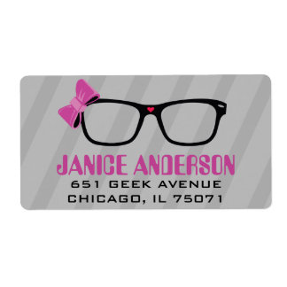 Etiqueta Glasses & Bows Computer Geek Address Labs