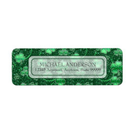 Etiqueta Glittering Shamrock and Swirls ID289