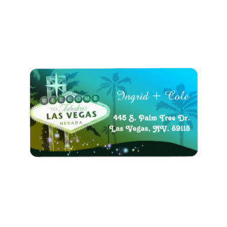 Etiqueta Glitzy Glamoroso Dirección Boda Las Vegas