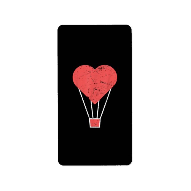Etiqueta Globo de aire caliente Heart Cute (Frente)