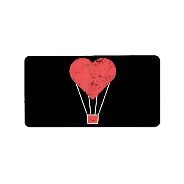 Etiqueta Globo de aire caliente Heart Cute (Frente)
