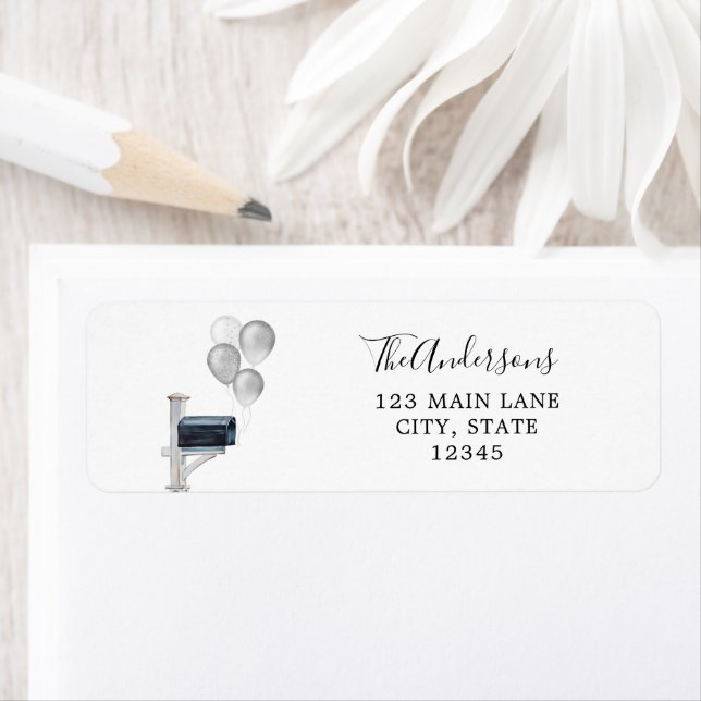 Etiqueta Globos de plata en buzón (In situ)