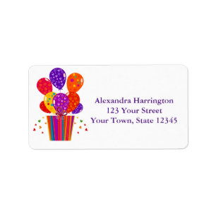 Etiqueta Globos festivos del cumpleaños, regalo