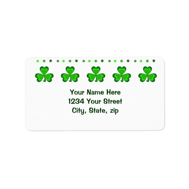 Etiqueta Gloria de Shamrock (Frente)