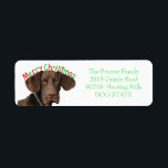 Etiqueta Glossy Grizzly Holiday Address Label<br><div class="desc">Glossy Grizzly Christmas address Label. All I want for Christmas is a German Shorthaired Pointer! A special detail to your holiday letters! There are many different cards available, so pick the design and wording you like. I'm Glossy Grizzly, a pure breed German Shorthaired pointer. I'm playful, curious and full of...</div>