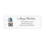 Etiqueta Gnome de familia Merry Christmas Return Address<br><div class="desc">Cute Gnome Merry Christmas Etiqueta de la dirección de retorno de feriado personalizado que puede personalizar fácilmente haciendo clic en el botón "Personalizar".</div>