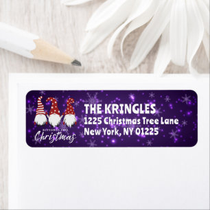 Etiqueta Gnomes con bendición Proep Purple Return Address