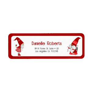 Etiqueta gnomo chica y gnomo cupido