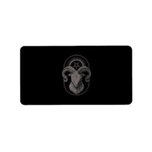 Etiqueta Goat Devil Pentagram Baphomet Satan Occult Satanic