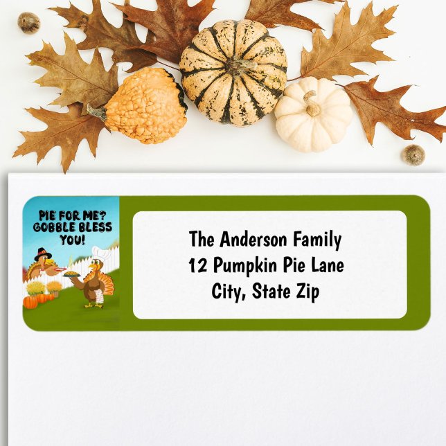 Etiqueta Gobble Bless You Funny Turkey's Thanksgiving  (Subido por el creador)