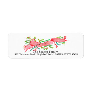 Etiqueta God Jul, watercolor Christmas banner