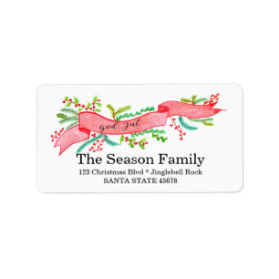 Etiqueta God Jul, watercolor Christmas banner