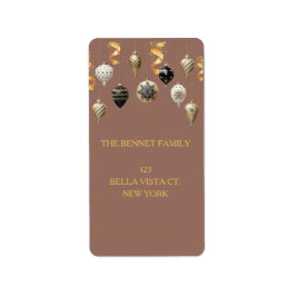 Etiqueta Gold and Black Christmas Baubles