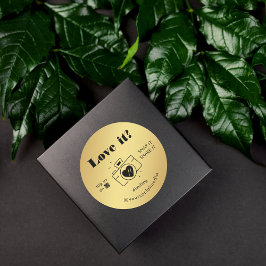 Etiqueta Gold Black Love Snap para compartir cámar