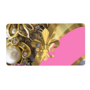Etiqueta Gold bling fleur de lys