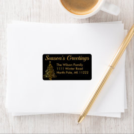 Etiqueta Gold Christmas Tree