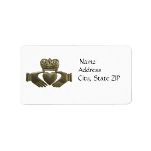 Etiqueta Gold claddagh address labels