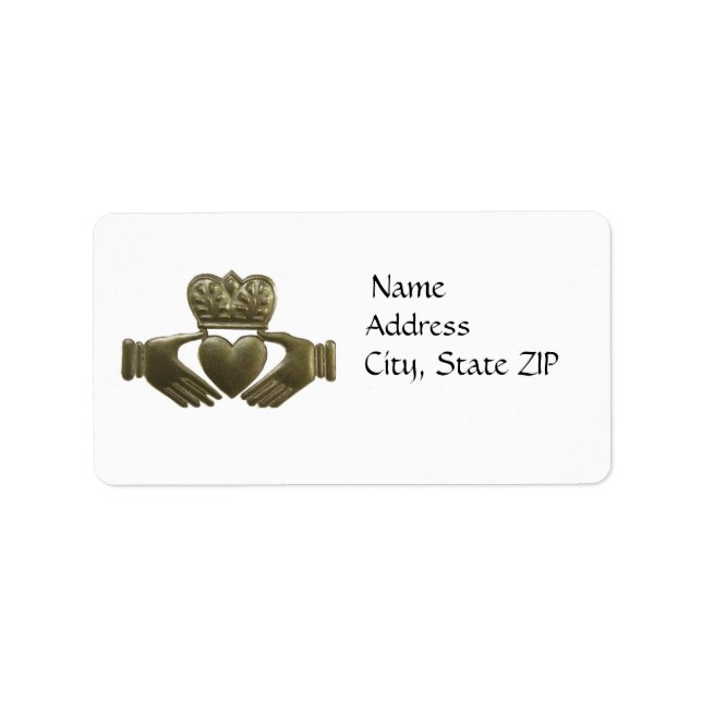 Etiqueta Gold claddagh address labels (Frente)