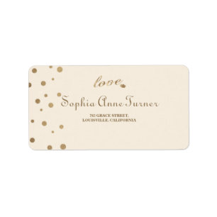 Etiqueta Gold Confetti Love Champagne Boda