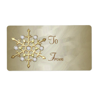 Etiqueta Gold Diamond Snowflake Gold de regalo