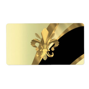Etiqueta Gold fleur de lys personalizado