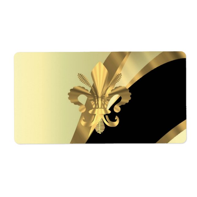 Etiqueta Gold fleur de lys personalizado (Frente)