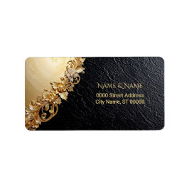 Etiqueta Gold Floral Embellishments Return Address Label