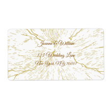 Gold Floral Line Art Botanical Wedding