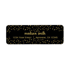 Etiqueta Gold Glam Purpurina Confetti | Dirección de devolu