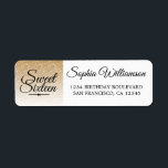 Etiqueta Gold Glitter Sweet 16 Birthday Return Address<br><div class="desc">A glamorous, chic gold glitter ombre design Sweet 16 birthday return address label. The gold glitter fades onto a white background. The text "Sweet Sixteen" in black is set in modern script. Elegant 16th birthday party return address label for a glamorous Sweet Sixteen, perfect for her, the fashionista who loves...</div>