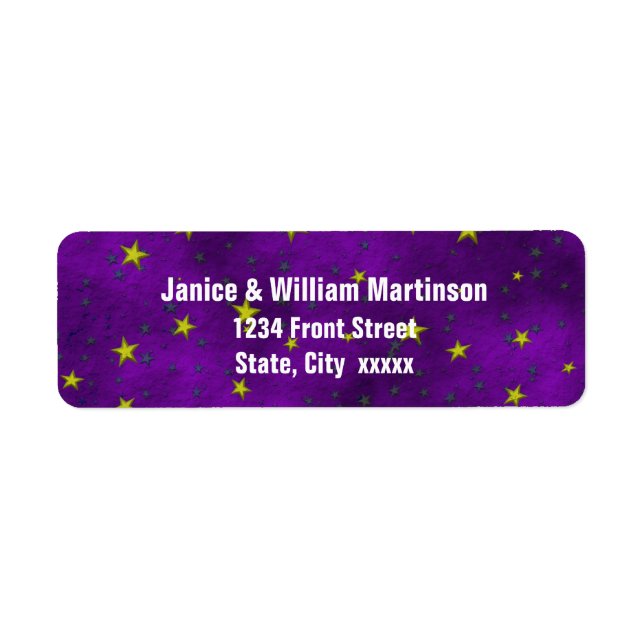 Etiqueta Gold Green Stars Purple BG (Frente)