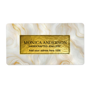 Etiqueta Gold Marble Luxury Handcrafted Jewelry Branding