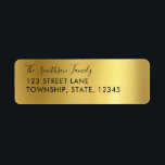 Etiqueta Gold Metallic Custom Return Address Labels<br><div class="desc">Gold Metallic Custom Return Address Labels. These add a modern touch and calligraphy element to every use.</div>