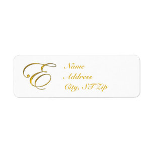 Etiqueta Gold Monogram E Address Labels