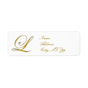 Etiqueta Gold Monogram L Customized Return Address Labels