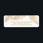 Etiqueta Gold Pinecones and Pine Needles Holiday Label<br><div class="desc">A modern and stylish holiday label that features gold pinecones and pine needles and art deco inspired typography.</div>