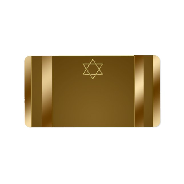 Etiqueta Gold Star of David Address Labels (Frente)