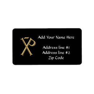 Etiqueta Golden "3-D" Chi-Rho 3