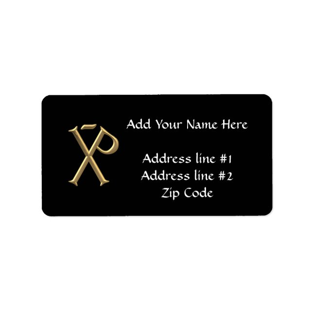 Etiqueta Golden "3-D" Chi-Rho 3 (Frente)