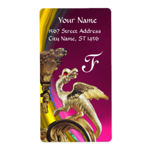 Etiqueta GOLDEN DRAGON PINK FUCHSIA AMETHYST Monograma