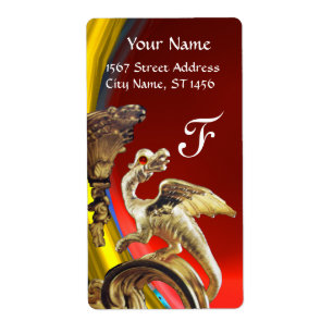 Etiqueta GOLDEN DRAGON RED RUBY Monograma